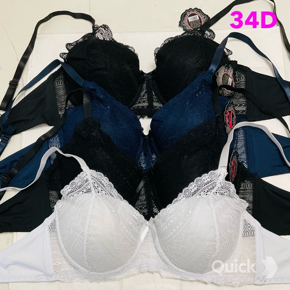 34D - NWT 4 pc Lace Contour Bras